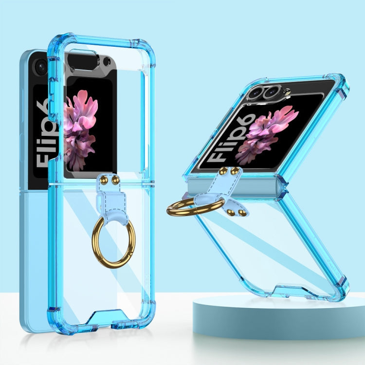 For Samsung Galaxy Z Flip6 / Flip7 FE GKK Airbag Ring Full Coverage Phone Case(Blue)