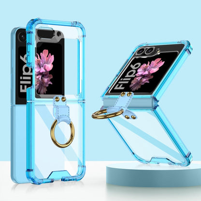 For Samsung Galaxy Z Flip6 / Flip7 FE GKK Airbag Ring Full Coverage Phone Case(Blue)