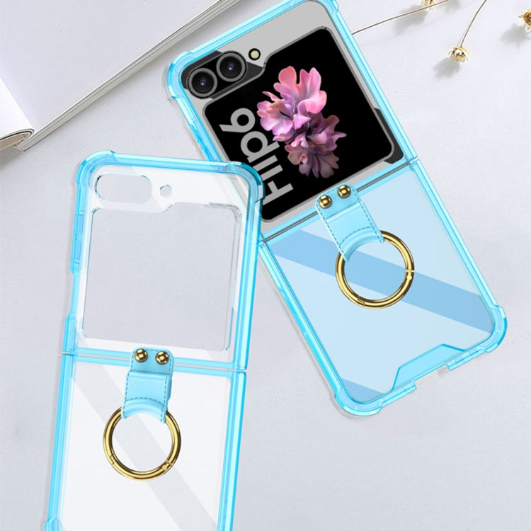For Samsung Galaxy Z Flip6 / Flip7 FE GKK Airbag Ring Full Coverage Phone Case(Blue)