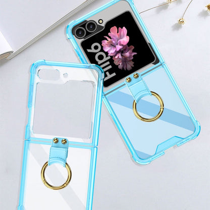 For Samsung Galaxy Z Flip6 / Flip7 FE GKK Airbag Ring Full Coverage Phone Case(Blue)
