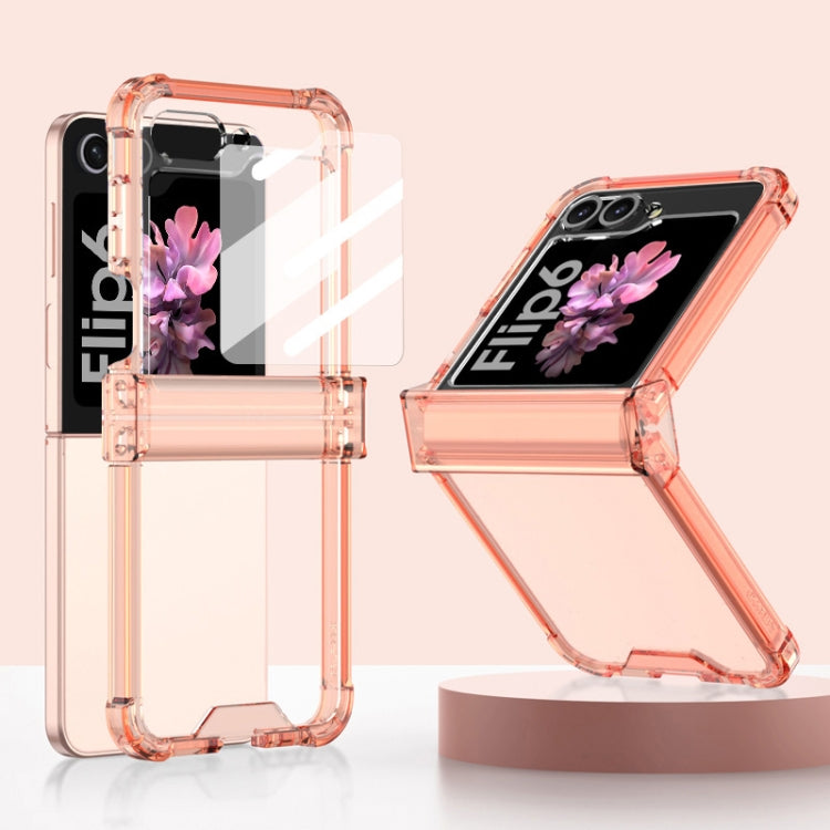 For Samsung Galaxy Z Flip6 / Flip7 FE GKK Airbag Hinge Full Coverage Phone Case with Tempered Film(Orange)