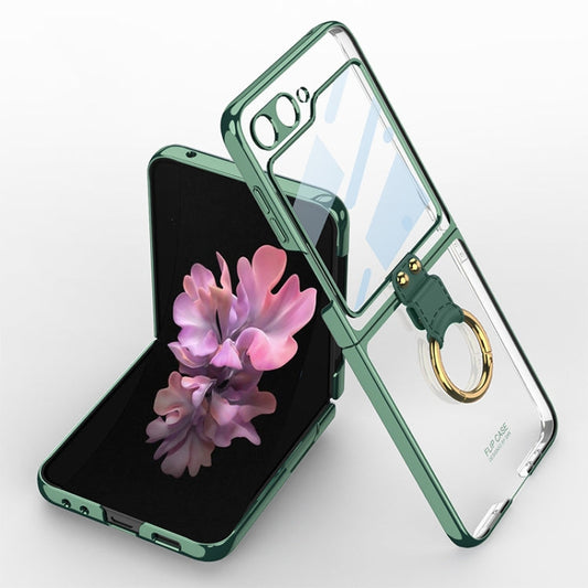 For Samsung Galaxy Z Flip6 / Flip7 FE GKK Integrated Electroplating Phone Case with Ring(Green)