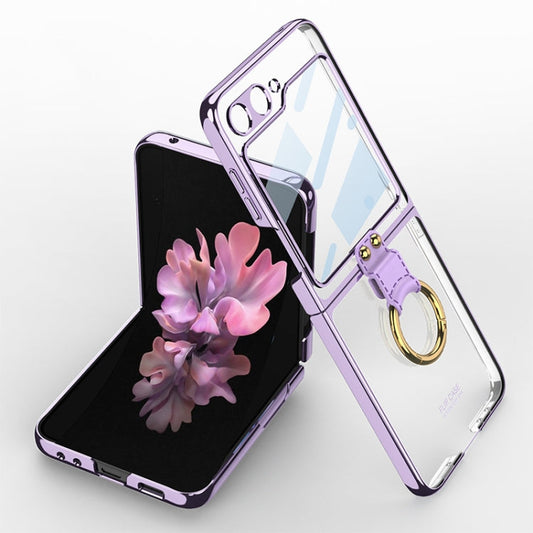 For Samsung Galaxy Z Flip6 / Flip7 FE GKK Integrated Electroplating Phone Case with Ring(Purple)