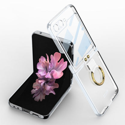 For Samsung Galaxy Z Flip6 / Flip7 FE GKK Integrated Electroplating Phone Case with Ring(Transparent)