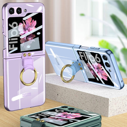 For Samsung Galaxy Z Flip6 / Flip7 FE GKK Integrated Electroplating Phone Case with Ring(Transparent)