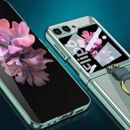 For Samsung Galaxy Z Flip6 / Flip7 FE GKK Integrated Electroplating Phone Case with Ring(Transparent)