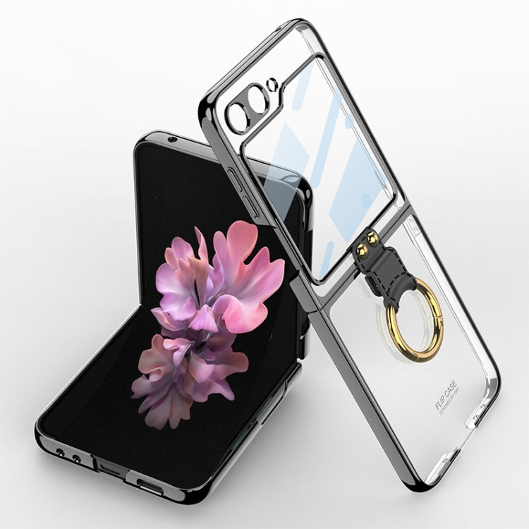 For Samsung Galaxy Z Flip6 / Flip7 FE GKK Integrated Electroplating Phone Case with Ring(Black)
