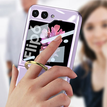 For Samsung Galaxy Z Flip6 / Flip7 FE GKK Integrated Electroplating Phone Case with Ring(Black)