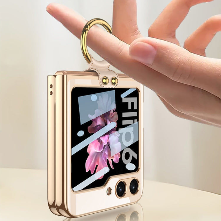 For Samsung Galaxy Z Flip6 / Flip7 FE GKK Integrated Electroplating Phone Case with Ring(Black)
