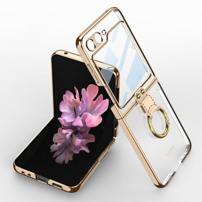 Pour Samsung Galaxy Z Flip6 / Flip7 FE GKK Coque de téléphone intégrée galvanisée avec anneau (doré)