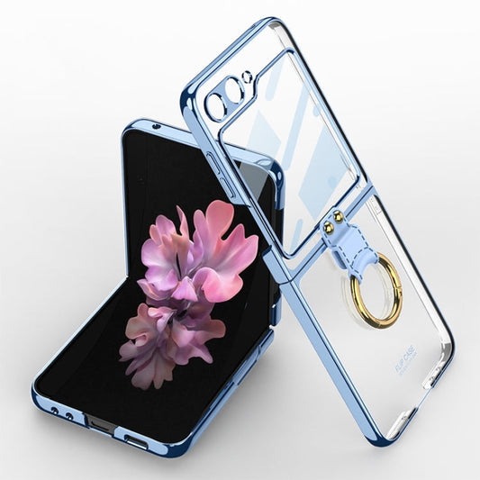 For Samsung Galaxy Z Flip6 / Flip7 FE GKK Integrated Electroplating Phone Case with Ring(Blue)