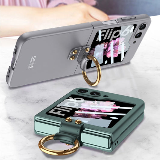 For Samsung Galaxy Z Flip6 / Flip7 FE GKK Integrated Ultra-thin PC Full Coverage Phone Case with Ring Holder(Dream Mirror Purple)
