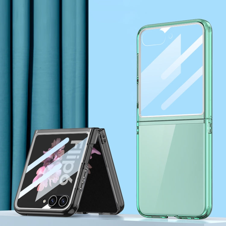 Pour coque de téléphone PC GKK à fenêtre intégrée ultra-fine pour Samsung Galaxy Z Flip6 / Flip7 FE (Transparent)