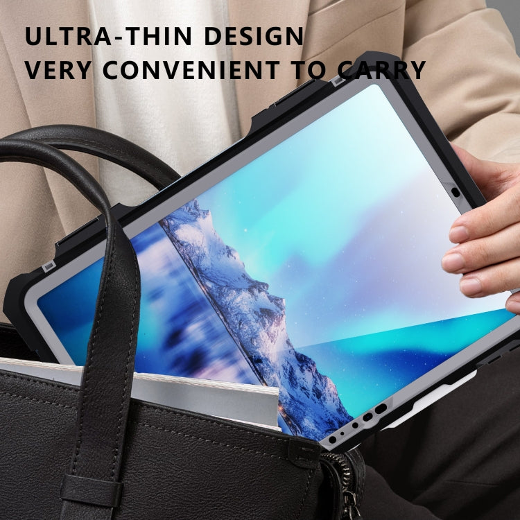 For iPad Pro 11 2025 / 2024 RedPepper IP68 Waterproof PC + TPU Case with Lanyard & Swivel Bracket(Black)