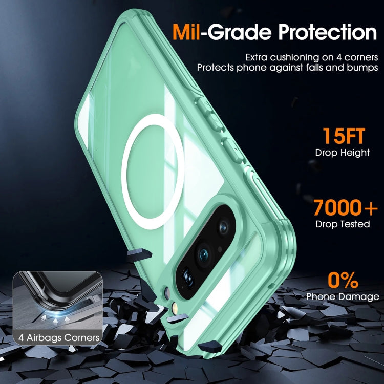 For Google Pixel 9 / 9 Pro RedPepper Transparent IP54 Life Waterproof Phone Case(Green)