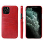 Pour iPhone 12 mini, étui en cuir PU avec texture huile-cire rétro Fierre Shann avec emplacements pour cartes (rouge)