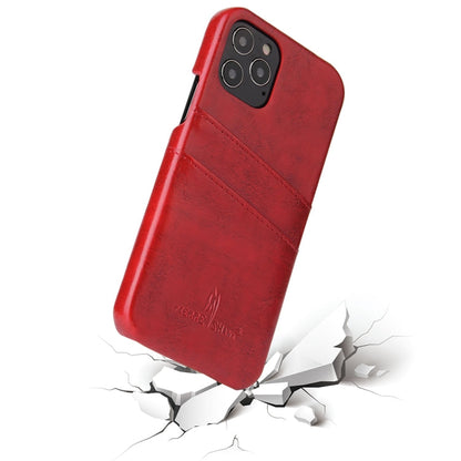 Pour iPhone 12 mini, étui en cuir PU avec texture huile-cire rétro Fierre Shann avec emplacements pour cartes (rouge)