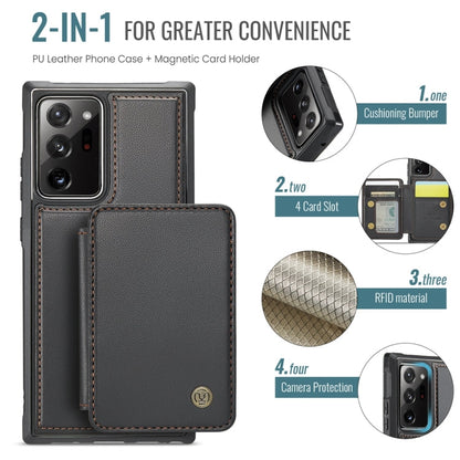 For Samsung Galaxy Note20 Ultra JEEHOOD J05 Business Magnetic Style RFID Leather Phone Case(Black)