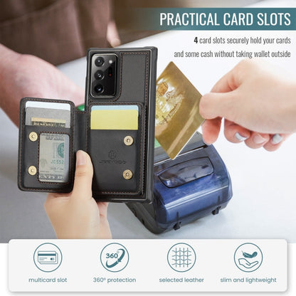 For Samsung Galaxy Note20 Ultra JEEHOOD J05 Business Magnetic Style RFID Leather Phone Case(Black)