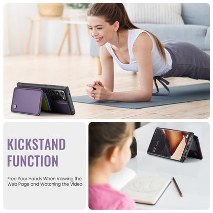 For Samsung Galaxy Note20 Ultra JEEHOOD J05 Business Magnetic Style RFID Leather Phone Case(Purple)