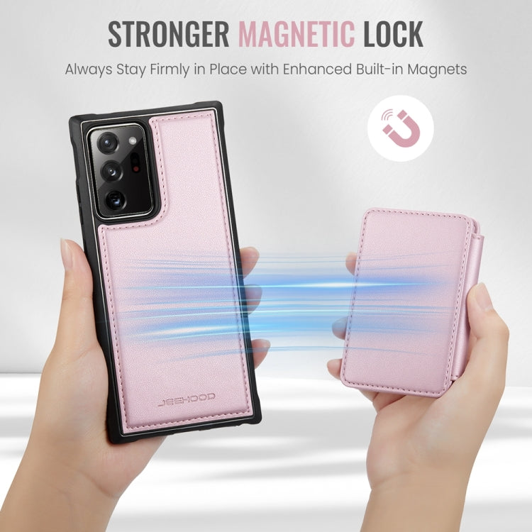 For Samsung Galaxy Note20 Ultra JEEHOOD J05 Business Magnetic Style RFID Leather Phone Case(Pink)