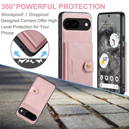 For Google Pixel 9 JEEHOOD J01 Retro Magnetic Detachable Wallet Phone Case(Pink)