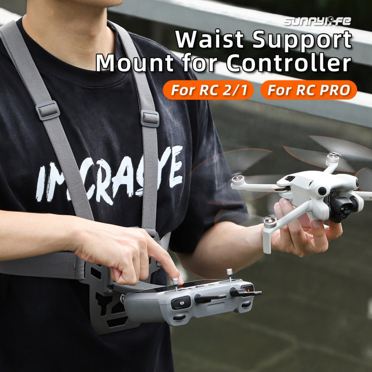 For DJI RC 2 / 1 Sunnylife Remote Control Waist Support Bracket Chest Strap(Grey)