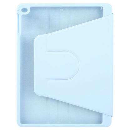 For iPad 9.7 2018 & 2017 / Air / Air2 GEBEI Acrylic TPU 3-folding Rotating Smart Tablet Leather Case withh Pen Slot(Sky Blue)