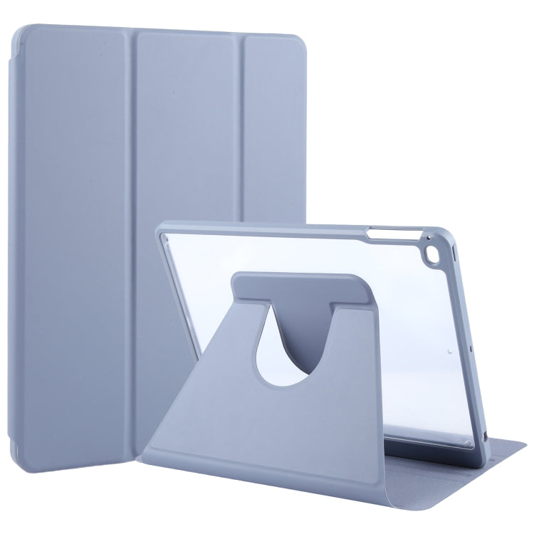 Pour iPad 9.7 2018 et 2017 / Air / Air2 GEBEI Étui en Cuir Intelligent Rotatif 3 Volets en Acrylique et TPU avec Porte-Stylet (Violet Clair)
