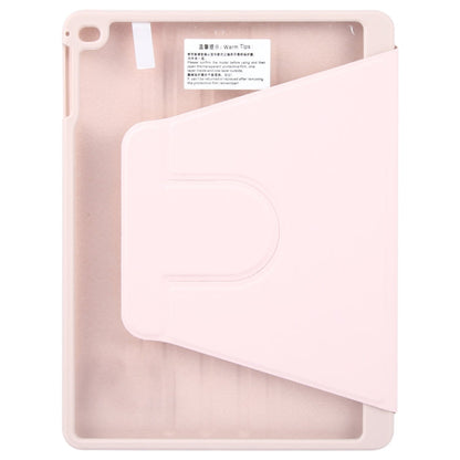 For iPad 9.7 2018 & 2017 / Air / Air2 GEBEI Acrylic TPU 3-folding Rotating Smart Tablet Leather Case withh Pen Slot(Pink)