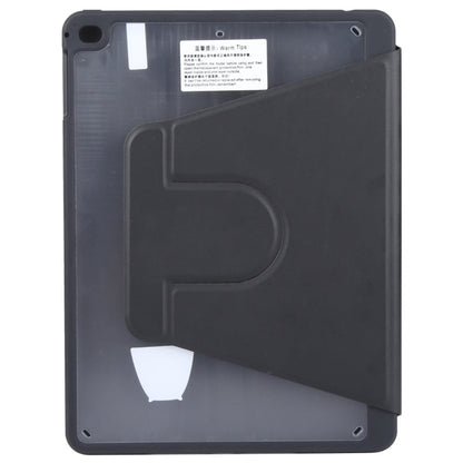 For iPad 9.7 2018 & 2017 / Air / Air2 GEBEI Acrylic TPU 3-folding Rotating Smart Tablet Leather Case withh Pen Slot(Black)