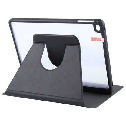 For iPad 9.7 2018 & 2017 / Air / Air2 GEBEI Acrylic TPU 3-folding Rotating Smart Tablet Leather Case withh Pen Slot(Black)