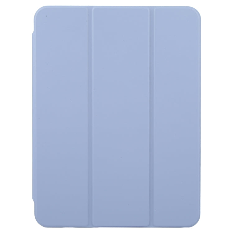 For iPad 10.2 2021 / 2020 / 2019 / Air 3 GEBEI Acrylic TPU 3-folding Rotating Smart Tablet Leather Case withh Pen Slot(Light Purple)
