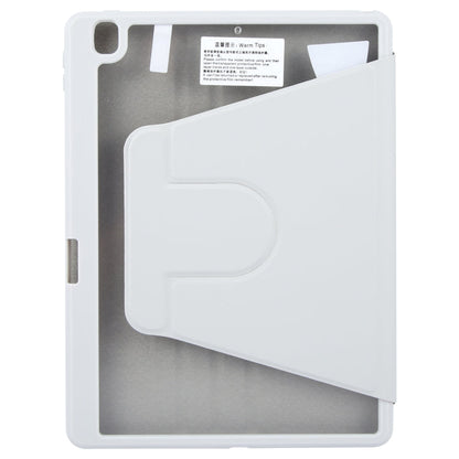 For iPad 10.2 2021 / 2020 / 2019 / Air 3 GEBEI Acrylic TPU 3-folding Rotating Smart Tablet Leather Case withh Pen Slot(Grey)