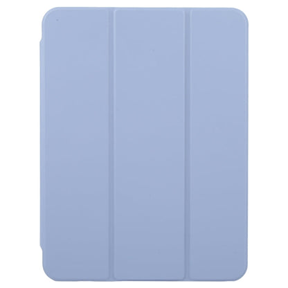 For iPad 2025 / 2022 GEBEI Acrylic TPU 3-folding Rotating Smart Tablet Leather Case withh Pen Slot(Light Purple)