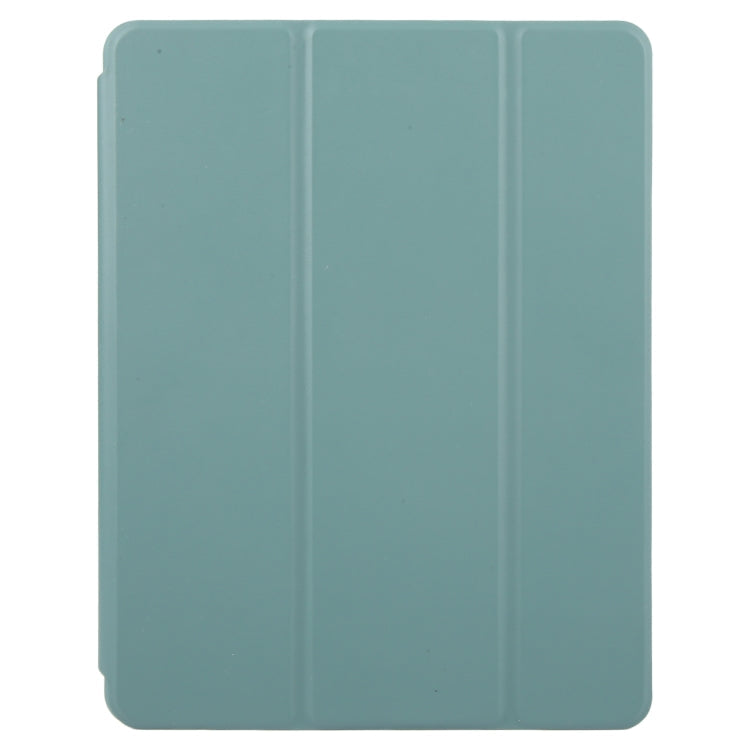 For iPad Pro 11 2022 / 2021 / 2020 GEBEI Acrylic TPU 3-folding Rotating Smart Tablet Leather Case withh Pen Slot(Dark Green)