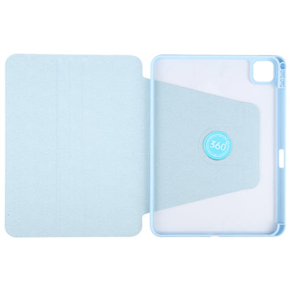 Pour iPad Pro 11 2022 / 2021 / 2020 GEBEI Housse en cuir avec support rotatif intelligent et fente pour stylo en acrylique TPU (bleu ciel)