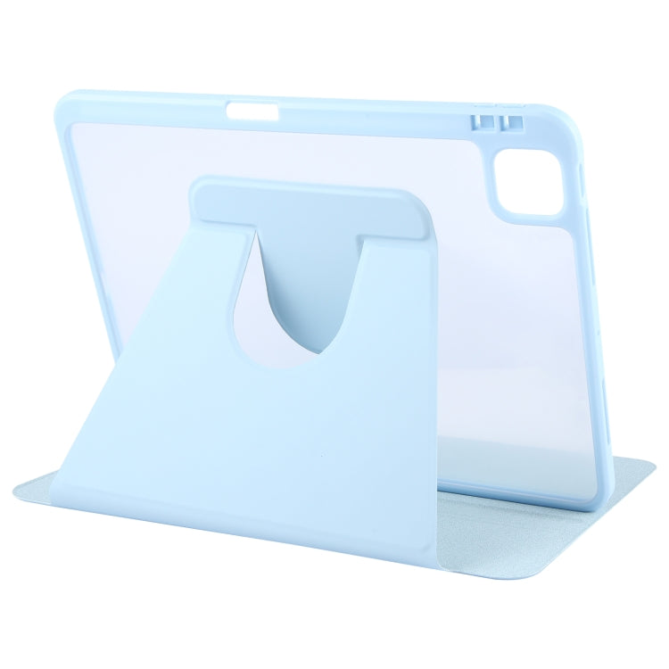 Pour iPad Pro 11 2022 / 2021 / 2020 GEBEI Housse en cuir avec support rotatif intelligent et fente pour stylo en acrylique TPU (bleu ciel)