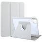 For iPad Pro 11 2022 / 2021 / 2020 GEBEI Acrylic TPU 3-folding Rotating Smart Tablet Leather Case withh Pen Slot(Grey)