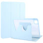 For iPad Pro 11 2025 / 2024 GEBEI Acrylic TPU 3-folding Rotating Smart Tablet Leather Case withh Pen Slot(Sky Blue)