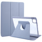 For iPad Pro 11 2025 / 2024 GEBEI Acrylic TPU 3-folding Rotating Smart Tablet Leather Case withh Pen Slot(Light Purple)