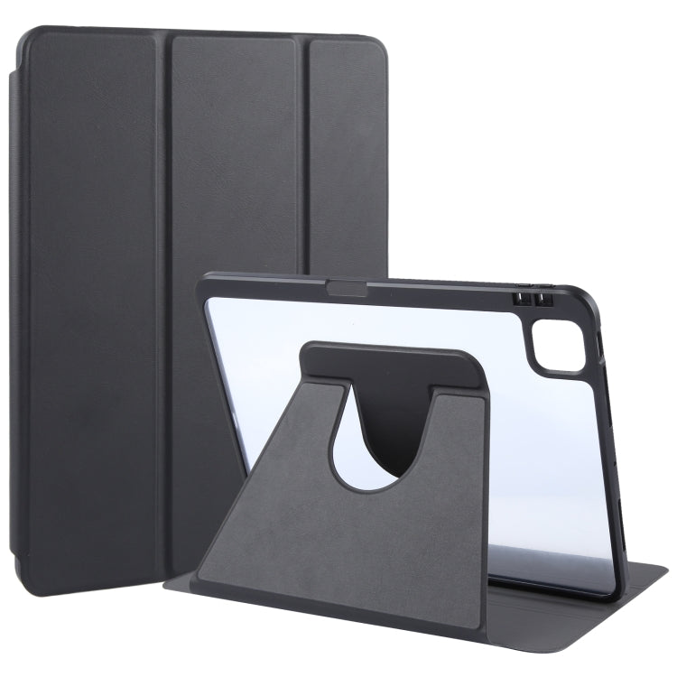 Pour iPad Pro 11 2025 / 2024 GEBEI Coque en Cuir pour Tablette Intelligente, Pliable en 3, Rotative en Acrylique TPU avec Fente pour Stylet (Noir)