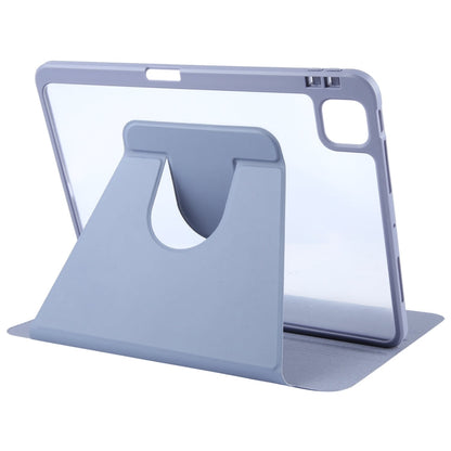 For iPad Pro 13 2025 / 2024 GEBEI Acrylic TPU 3-folding Rotating Smart Tablet Leather Case withh Pen Slot(Light Purple)