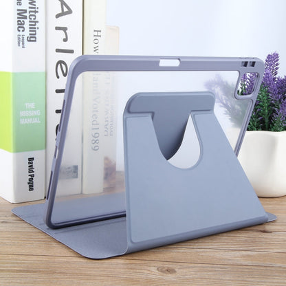 For iPad Pro 13 2025 / 2024 GEBEI Acrylic TPU 3-folding Rotating Smart Tablet Leather Case withh Pen Slot(Light Purple)