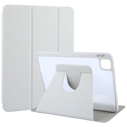 For iPad Pro 13 2025 / 2024 GEBEI Acrylic TPU 3-folding Rotating Smart Tablet Leather Case withh Pen Slot(Grey)