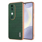 Pour coque de téléphone vivo S19 AZNS avec cadre galvanisé et texture crocodile, couvrance totale (Vert)