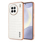 Pour vivo X90 / X90s AZNS Coque de téléphone à couverture complète avec cadre électrolytique et texture crocodile (blanc)