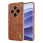 For vivo X200 AZNS Electroplated Frame Crocodile Texture Full Coverage Phone Case(Brown)