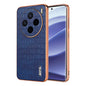 For vivo X200 AZNS Electroplated Frame Crocodile Texture Full Coverage Phone Case(Blue)