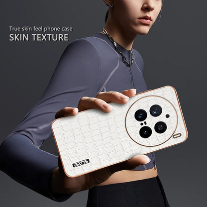 For vivo X200 Pro AZNS Electroplated Frame Crocodile Texture Full Coverage Phone Case(Black)